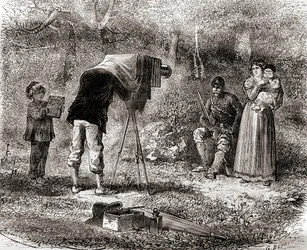 Fotografia do século XIX, de Les Merveilles de la Science, publicado c.1870 (gravura)