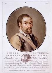 Pierre du Terrail, Senhor de Bayard, de Retratos de grandes homens, mulheres ilustres e súditos memoráveis da França, publicado em 1787-92.