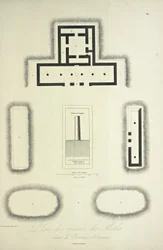 Plano das Ruínas de Mitla na Província de Oaxaca, ilustração de 
