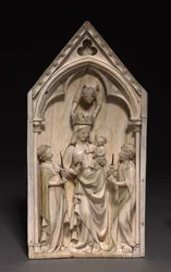 Placa: A Virgem e o Menino com Anjos, Paris, c.1320-1330