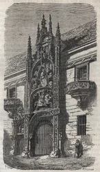 Porta do Palácio Ducal de Nancy (Palácio dos Duques de Lorena) (1502-1512) - gravura em "Histoire de France" de Victor Duruy (1811-1894) - 1882