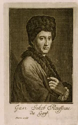 Retrato de Jean Jacques Rousseau (1712-1778). Trabalho anônimo, gravura de 1766. Arte francesa