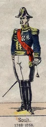 Portrait en pied de Nicolas Soult (1769-1851) marechal de France, Duque da Dalmácia. Imagem de Epinal do final do século XIX.