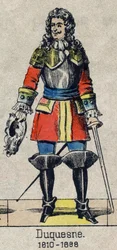 Retrato de Abraão, Marquês Duquesne (1610 - 1688), Marin francês. Imagem de Epinal do final do século XIX.