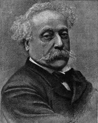 Retrato de Alexandre Dumas Jr. (1824-1895), escritor francês. Gravura em "La gazette du dimanche", de 5 de dezembro de 1895.