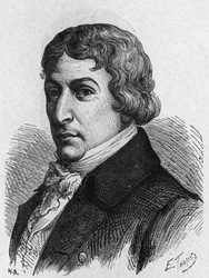 Retrato de Ami (Aime) Argand (1755-1803), físico suíço. - in "Album de la Science; Ilustres cientistas; Grandes descobertas" 1896.