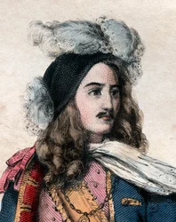 Retrato de Anne Hilarion de Costentin (Cotentin), conde de Tourville (1642-1701) (Amiral Tourville), comandante naval francês.