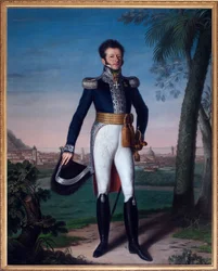 Retrato de Annibal de Saluces (Annibale Di Saluzzo) (1776-1852), Governador de Nice em Restauração - Pintura de Jean Vacca, óleo sobre tela, arte francesa - Arquivo Municipal de Nice