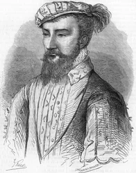 Retrato de Antoine de Bourbon (1518-1562), rei de Navarra e pai do rei Henrique IV. Em "Histoire Populaire de la France", sd. cerca de 1885. Gravura.