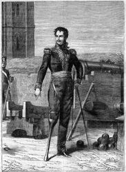 Retrato do Barão Pierre Yriex Daumesnil (1776-1832) - Retrato de Pierre Yriex (Pierre-Yrieix) Daumesnil (1776-1832), general francais - em "Histoire de l