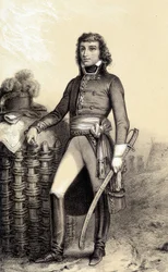 Retrato de Barthélemy Catherine Joubert, General Boer da África do Sul (1769-1799). Em "Galerie historique de la revolution francaise", de Albert Morin