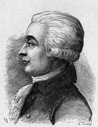 Retrato de Blanchard (1709 - 1853), aeronáutica francesa - no "Album de la Science; ilustres estudiosos; Grandes descobertas" 1896.