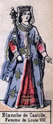 Retrato de Blanche de Castille (1188-1252), esposa de Luís VIII da França. (dinastia Capetian). Ilustração de finais do século XIX.