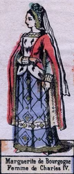 Retrato de Blanche de Borgonha (ca. 1296-1326), esposa de Carlos IV da França. (dinastia Capetian). Ilustração de finais do século XIX.