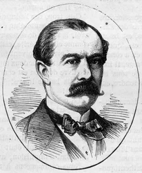 Retrato de Camille Bernier (1823-1902), pintora francesa. Gravura em "Le Monde Illustré" n°890 de 2 de Maio de 1874.