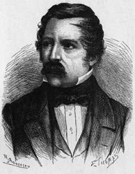 Retrato de Carl (Karl) August von Steinheil (1801-1870), físico alemão, inventor no campo da telegrafia - in “” Album of Science; cientistas ilustres; Grandes descobertas ”” ”1896
