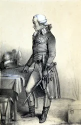 Retrato de Charles François du Périer dit Dumouriez (1739-1823), general francês. - in "Galerie historique de la Revolution Française" de Albert Maurin, ed. Paris 1843