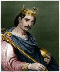 Retrato de Carlos II o Careca (823 - 877), Rei de França - em "Histoire des Francais" de Lavallee, gravura, sd.