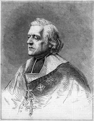 Retrato de Charles Joseph Eugene de Mazenod (1782-1861), eveque de Marselha. Retrato da Gravura em "O Mundo Ilustrado" n°216 de 1 de junho