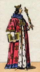 Retrato de Carlos V, o Sábio (1338 - 1380), Rei de França.