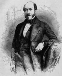 Retrato de Charles de Morny (1811-1866), político francês, presidente do Corpo Legislativo sob o Segundo Império. Gravura em "Le Monde Illustré" n°33 de 28 de Novembro de 1857.