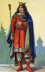 Retrato de Childebert III, rei dos Francos de 695 a 711.
