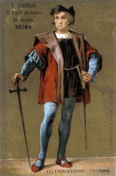 Retrato de Cristóvão Colombo. Cromolitografia do século XIX