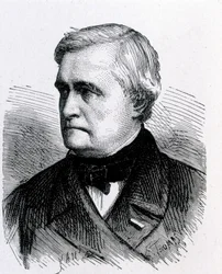 Retrato de Claude Pouillet, físico francês (1790 - 1868) - no "Album de la Science; cientistas ilustres; Grandes descobertas" 1896.