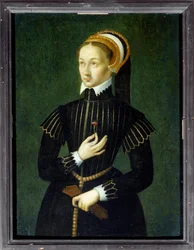 Retrato de Claude de France (1499-1524) Rainha de França e esposa de François I Anonymous pintura do século 16. Sol 0,28x0,21 m Chantilly, musee Conde