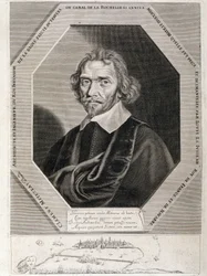Retrato de Clement Metezeau, arquitecto e engenheiro do rei, inventor da barragem através do canal de la Rochelle, anos 1627-28