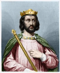 Retrato de Clotaire (Clothaire) III (652 - 673), Rei de Neustria e Borgonha - em "Histoire des Francais" de Lavallee, gravura, sd.