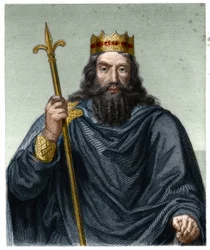 Retrato de Clovis I (v. 466 - 511), Rei dos Francos - em "Histoire des Francais" de Lavallee, gravura, sd.