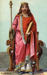 Retrato de Dagobert, rei dos Francos de 628 a 638.