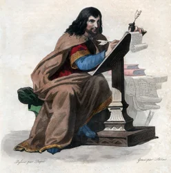 Retrato de Einhard (Eginhard, Einhart, Einard, Einhard) (775-840), erudito e cortesão.
