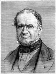Retrato de Elie de Beaumont (1798-1874), geólogo francês. Gravura em "Le Monde Illustré" n°912 de 3 de outubro