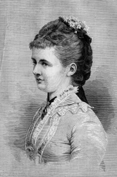 Retrato de Emma de Waldeck Pyrmont (Waldeck-Pyrmont) (1858-1934), Rainha da Holanda. Gravura no "Le Monde Illustré" n°1139 de 25 de janeiro