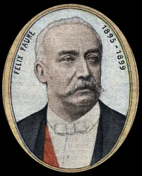 Retrato de Felix Faure (1841-1899), industrial e político, republicano moderado, ele se tornou Presidente da República de 1895 a 1899.