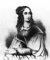 Retrato de Flora Tristan em 1839, avó de Gauguin, morta a 14 de Novembro de 1845 em Bordeaux - gravura