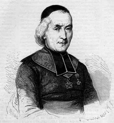 Retrato de François Joseph Le Brotier (1799-1885), eveque de Montpellier. Gravura em "Le Monde Illustré" n°237 de 26 de outubro