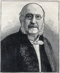 Retrato de François Jules Suisse dit Jules Simon (1814-1896), filósofo e estadista francês, em "Le Petit Parisien".