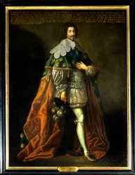 Retrato de François de Bethune, Duque de Orval (1598-1678) até da França, filho de Maximiliano de Bethune, Duque de Sully (1559-1641). Pintura anónima do século XVII. Óleo sobre tela. Menção obrigatória: Sully sur Loire, Chateau de Sully - Retrato do Padre