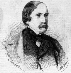 Retrato do senador francês Laity, comissário imperial na anexação da Savoie à França em 14 de junho de 1860. Gravura no "Le Monde Illustré" n°168 de 30 de junho de 1860.