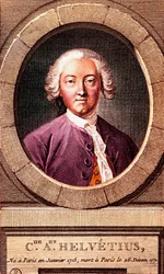 Retrato do filósofo francês Claude Adrien Helvetius (1715-1771), gravura. 1772.