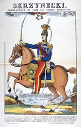 Retrato do General Jean Skrznecki, comandante-chefe do exército polaco, alistou-se nas tropas napoleónicas. Retrato de Epinal