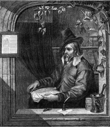 Retrato de Giulio Genoino (Genovino), que participou com Tommaso Aniello, dit Masaniello (1622-1647) na revolta contra os espanhóis em Nápoles, em 1647. Gravura a partir de 1852.