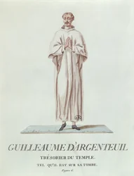 Retrato de Guillaume dArgenteuil, Tesoureiro do Templo, como descrito em seu túmulo, 1786 (wc no papel)