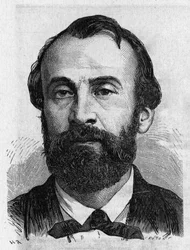 Retrato de Henry Giffard (1825 - 1882), engenheiro francês - em "Álbum de Ciências; cientistas ilustres; Grandes Descobertas" 1896.