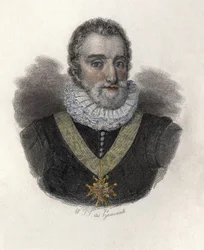 Retrato de Henrique IV (1553-1610), Rei de França (1589-1610) e Navarra (1572-1610). Em "Retratos de Homens Úteis".