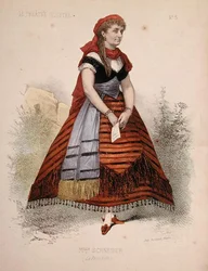 Retrato de Hortense Schneider (1833-1920) no papel de La Perichole na opereta do mesmo nome de Jacques Offenbach (1819-90) ilustração de 