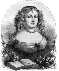 Retrato de Isabel II de Jerusalém (Yolande de Brienne), Rainha de Jerusalém (1212-1228) e esposa de Frederico II do Santo Império. Gravura em "História dos Papas (...) Crimes da Rainha Rei e Imperadores ao longo dos séculos" por Maurice Lachatre